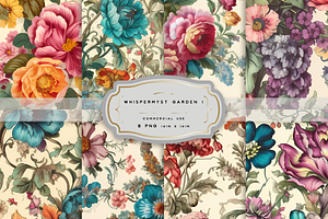 WHISPERMYST GARDEN. Seamless Bundle, a Texture Illustration by RefinedFantasyStudio