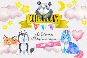 CUTE ANIMALS Watercolor Set