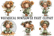 Whimsical Sunflower Fairy Clipart, an Illustration by OK Design (Thumbnail 2 of 6)