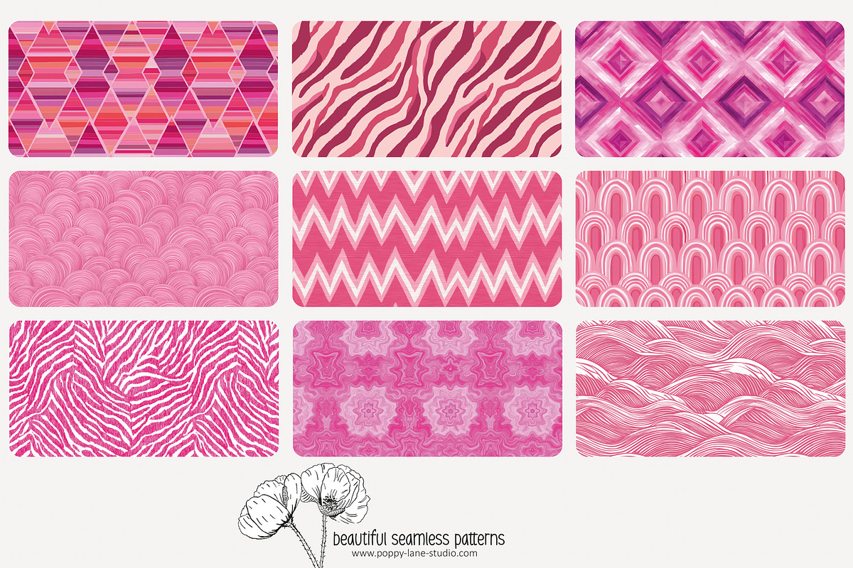 80 pink geometric seamless pattern, a Pattern Graphic by Poppy Lane Studio (Photo 8 of 11)