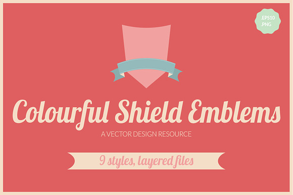 Colourful Shield Emblemsbadges