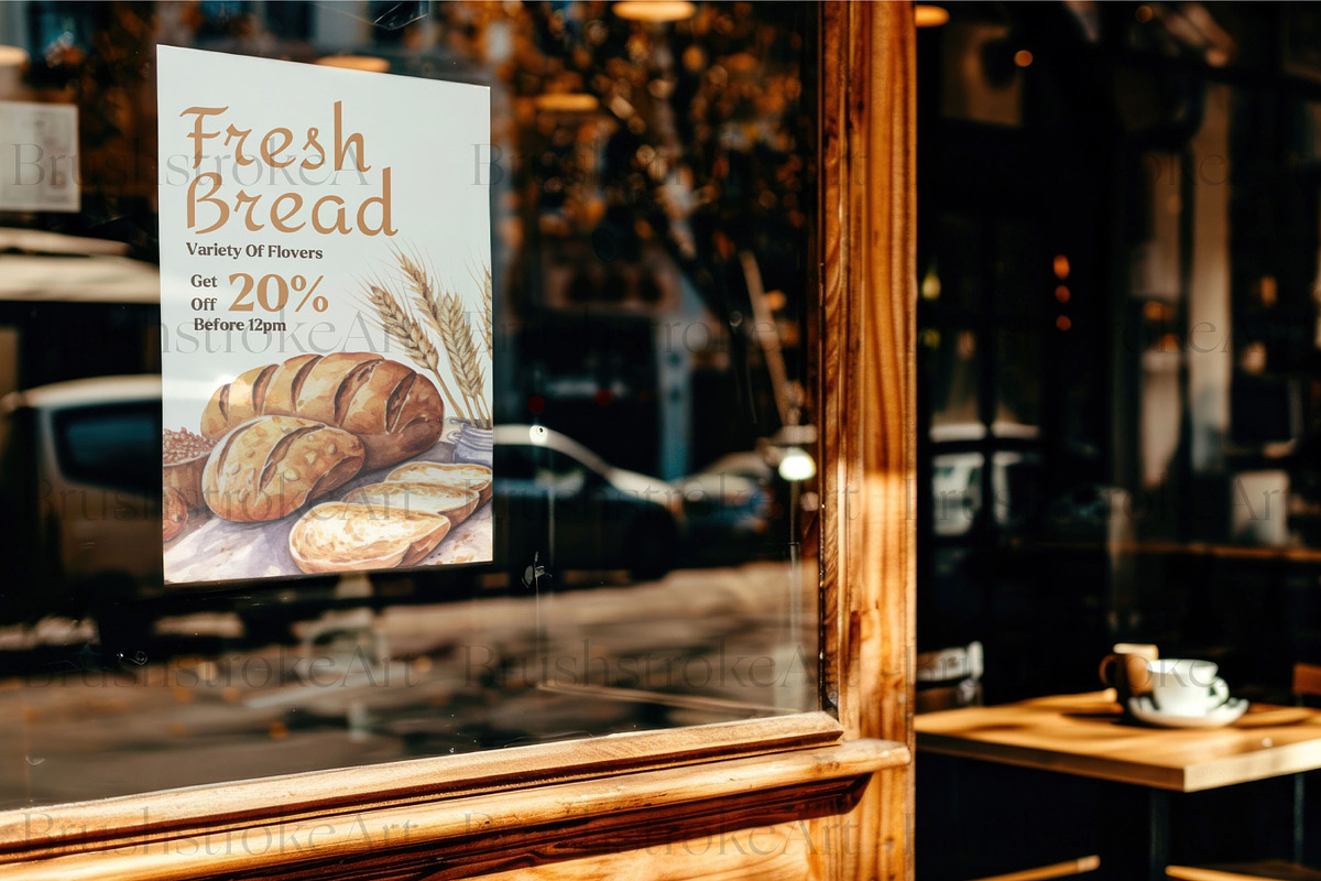 Watercolor Bread Clipart, Bread Loaf, a Food Illustration by BrushstrokeArtGB (Photo 7 of 8)