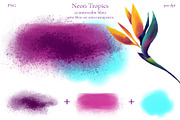 Neon Tropics watercolor, an Object Graphic by Salted Galaxy (Thumbnail 14 of 16)