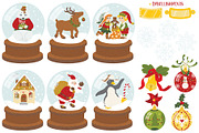 Snow globes vector clipart, an Object Illustration by Trinibis (Thumbnail 4 of 6)
