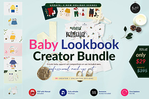 Baby Lookbook Creator Bundle Mockups