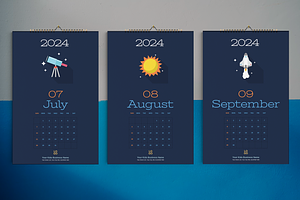 Kids Space Wall Calendar 2024