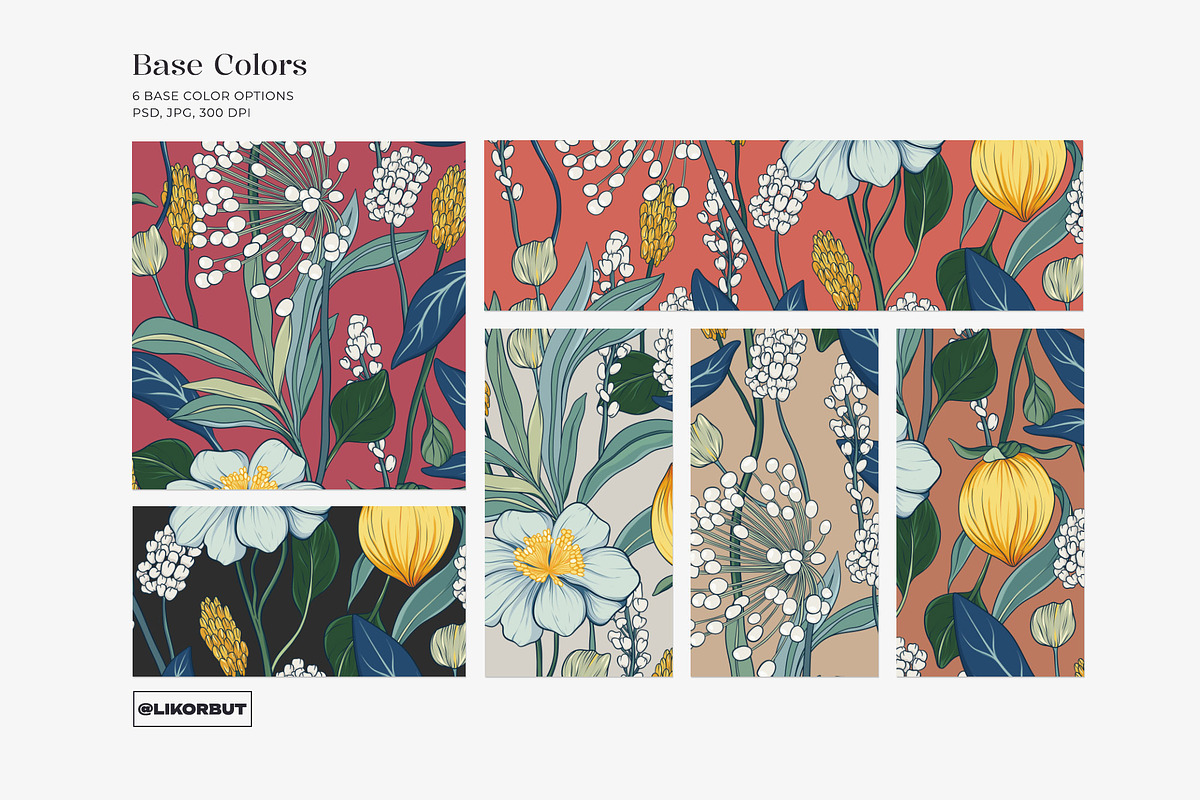 Mori Abstract Flower Pattern & Motif, a Pattern Graphic by likorbut (Photo 6 of 12)
