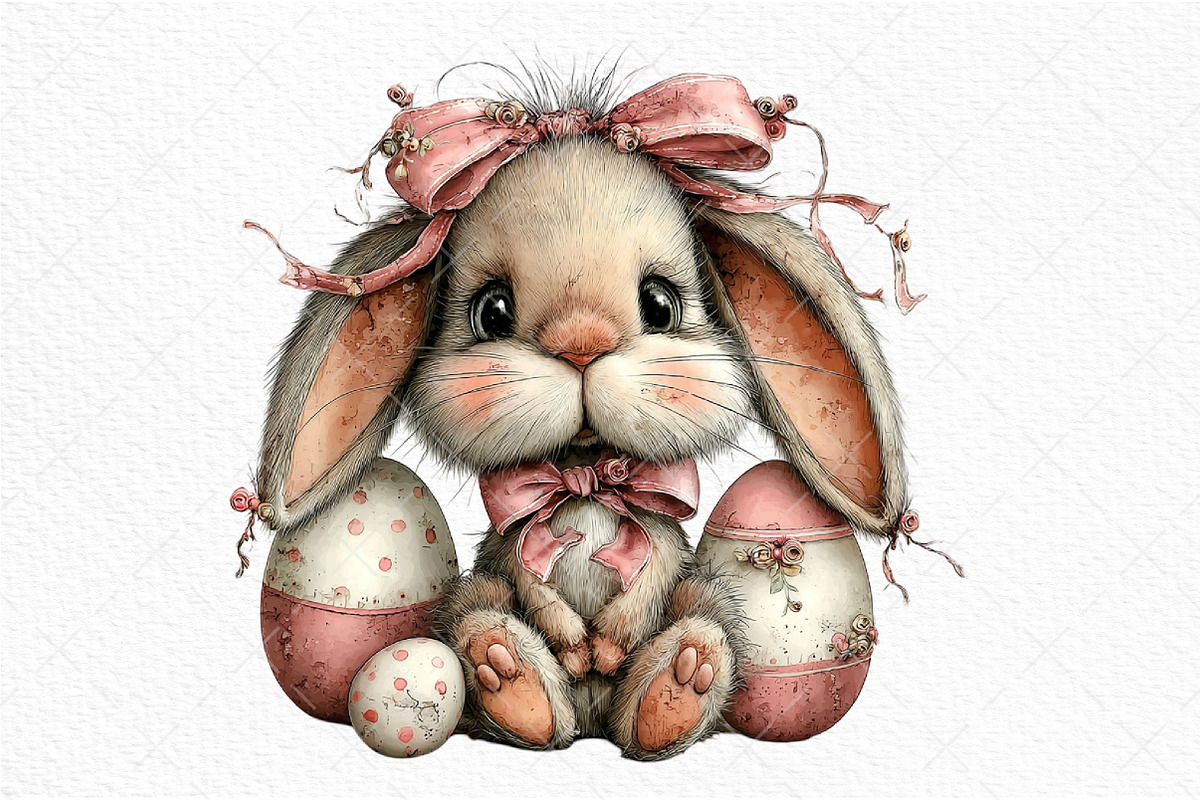 Whimsical Easter Bunny Clipart, an Illustration by Craft Nest (Photo 9 of 11)
