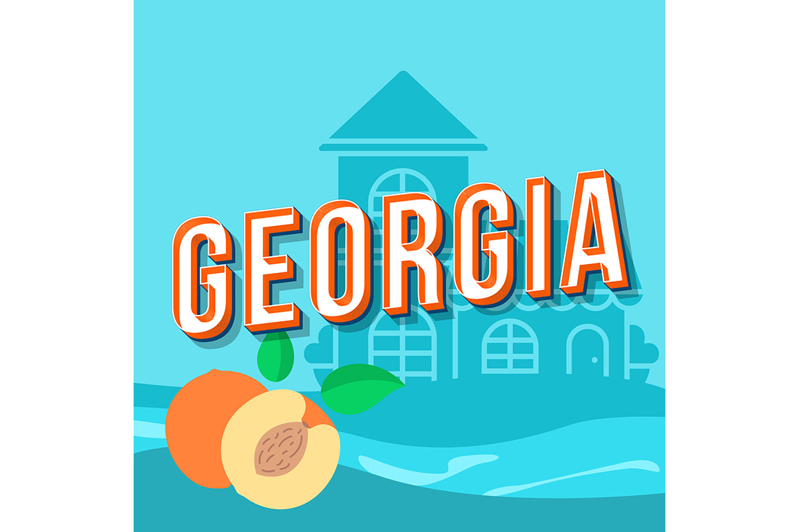 Georgia vintage 3d vector lettering, a Templates & Theme by IMG Visuals