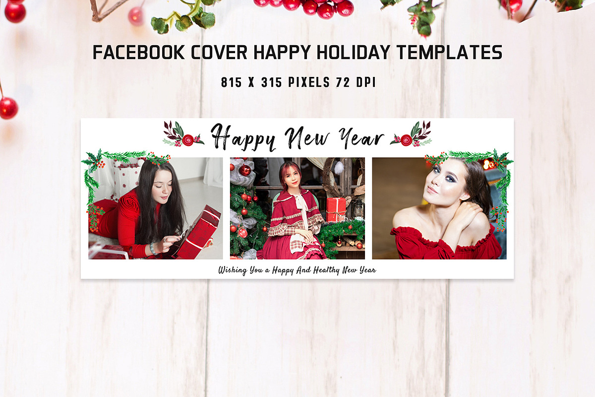 Facebook Cover Happy New Year V4, a Social Media Template by Creativetacos (Photo 2 of 2)