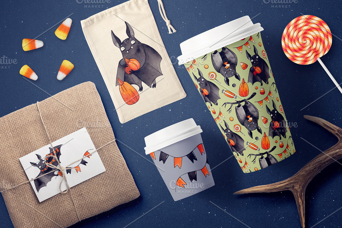 Halloween Bats set, a Decorative Illustration by Ekaterina Goncharova (Photo 4 of 8)
