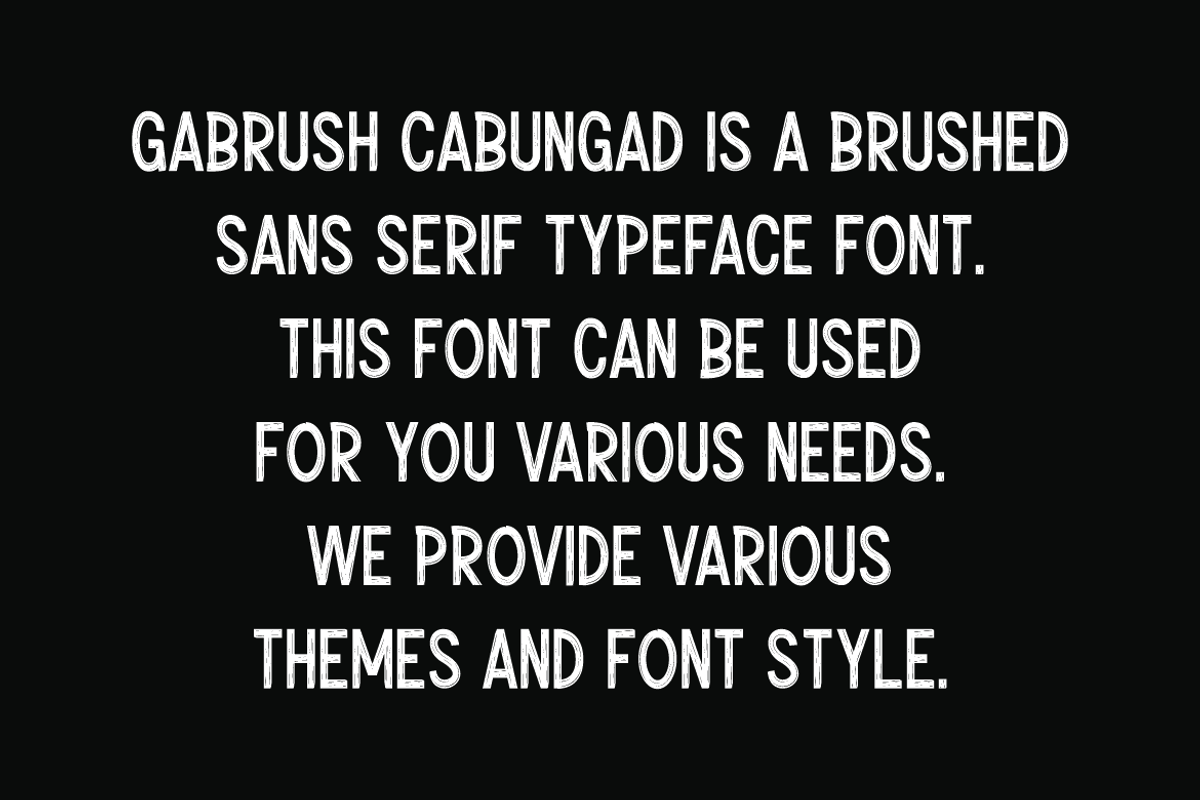 Gabrush Cabungad - Brush Font, a Sans Serif Font by Iqsiart Studio (Photo 2 of 6)