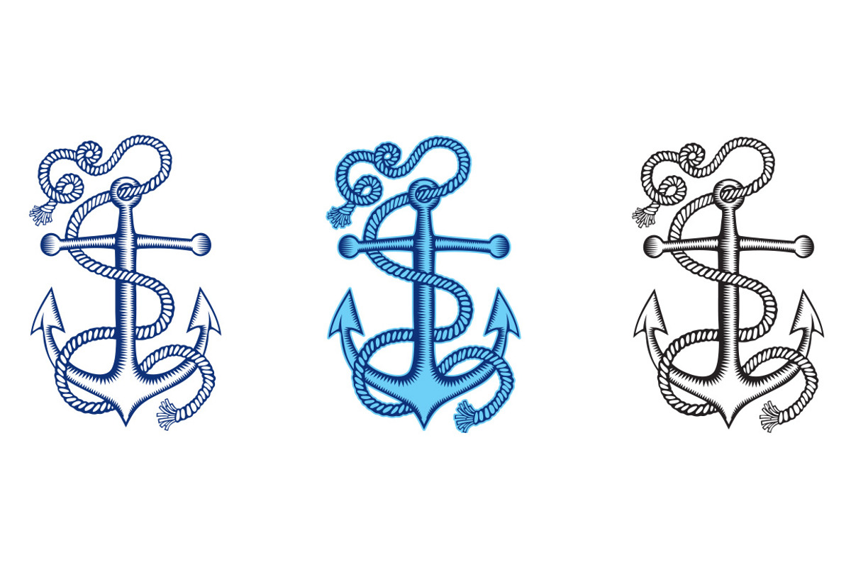 Steering wheel , Anchor, Wind rose, an Object Graphic by Bakhtiozin art graphic (Photo 3 of 4)