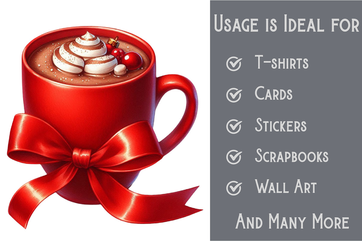 Cute Christmas Hot Cocoa Cup Clipart, an Illustration by Pixels.Craft (Photo 3 of 6)