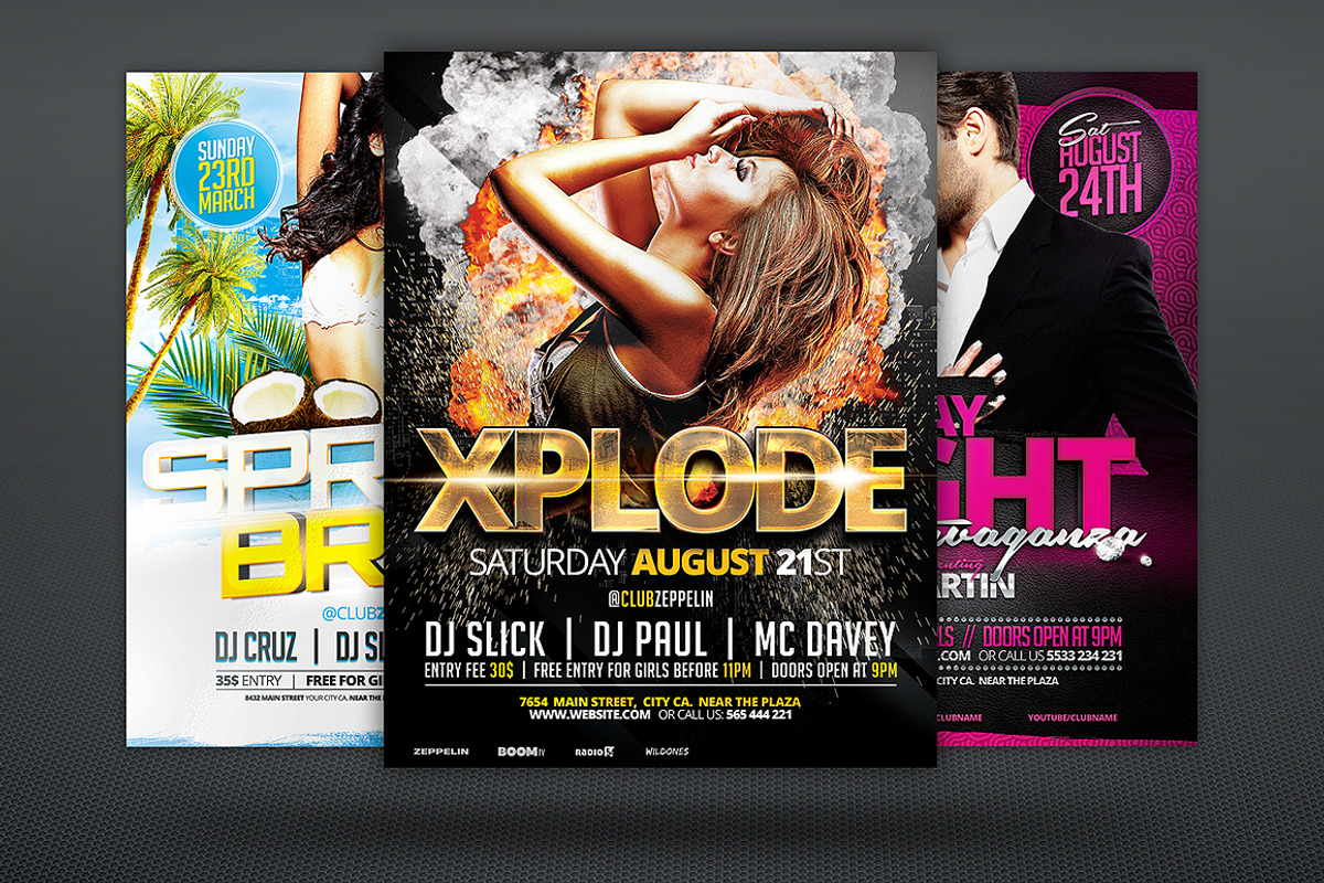 10 Party Flyer Templates + FB Covers, a Flyer Template by Graphicdome (Photo 4 of 5)