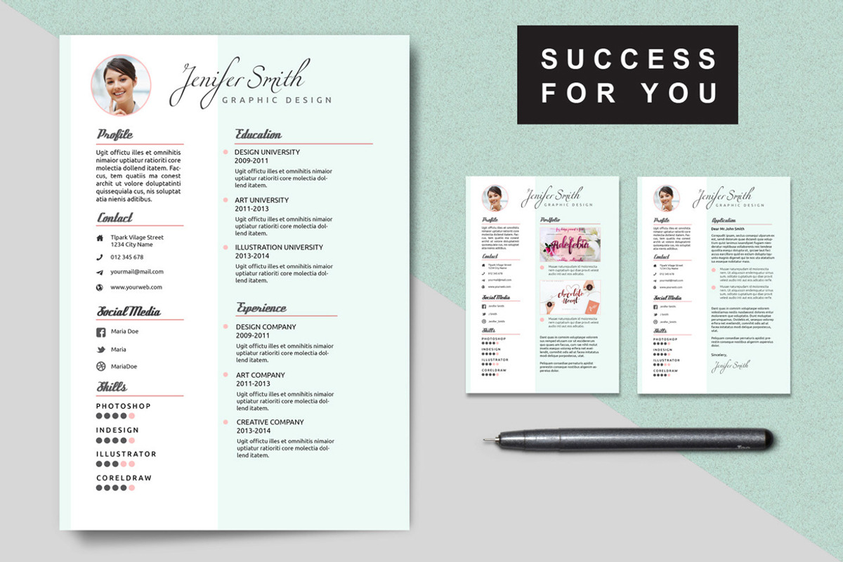 A4/Letter Creative Resume Templates, a Resume Template by feydesign (Photo 3 of 3)