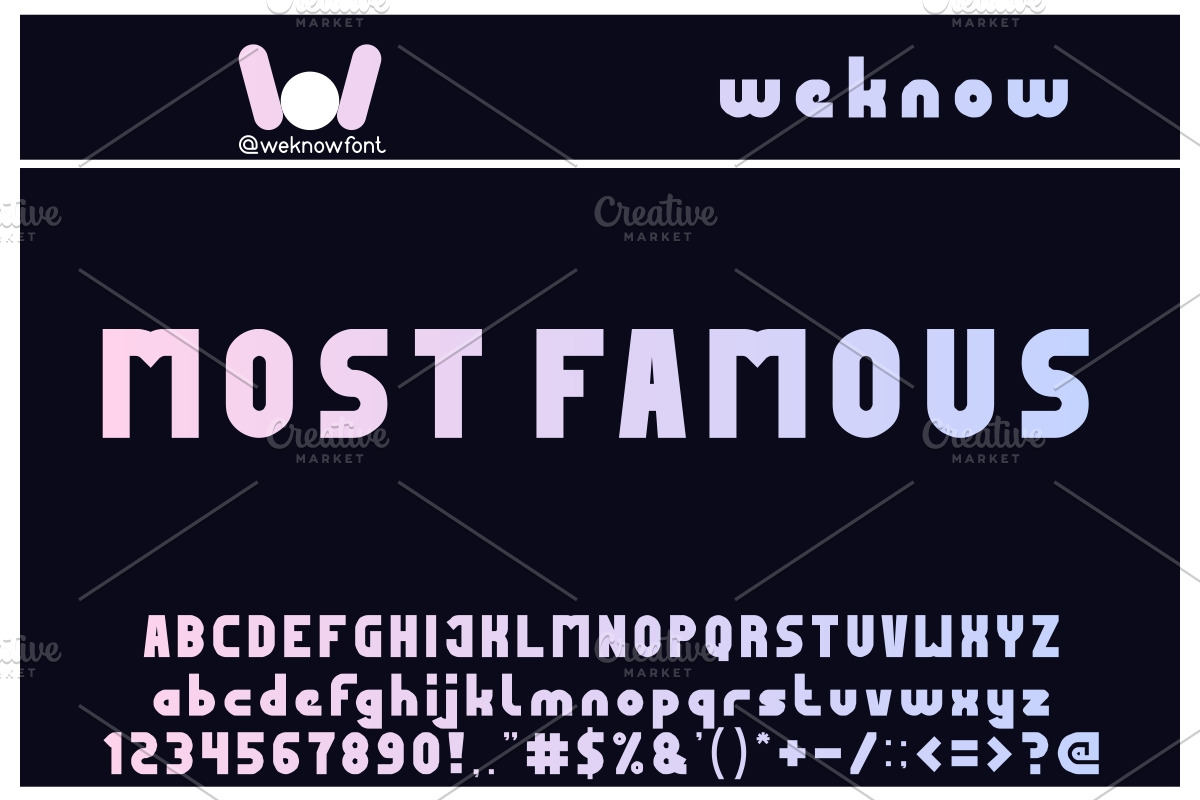 Most Famous font, a Font by weknow (Photo 1 of 5)