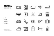 Hotel Line Icons, an Outline Icon by RudenkoArts (Thumbnail 1 of 2)