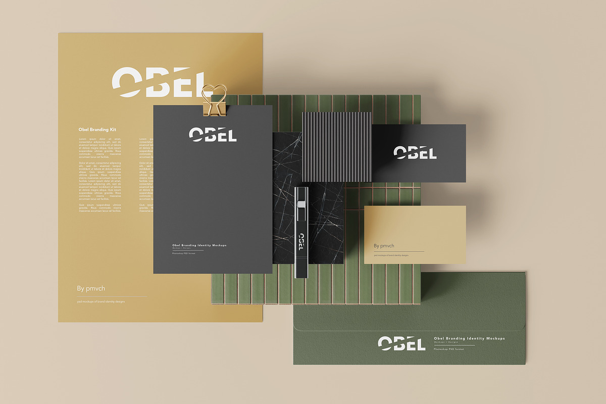 Obel - Branding Identity Mockups Set, an Advertising Mockup by pmvch (Photo 4 of 10)