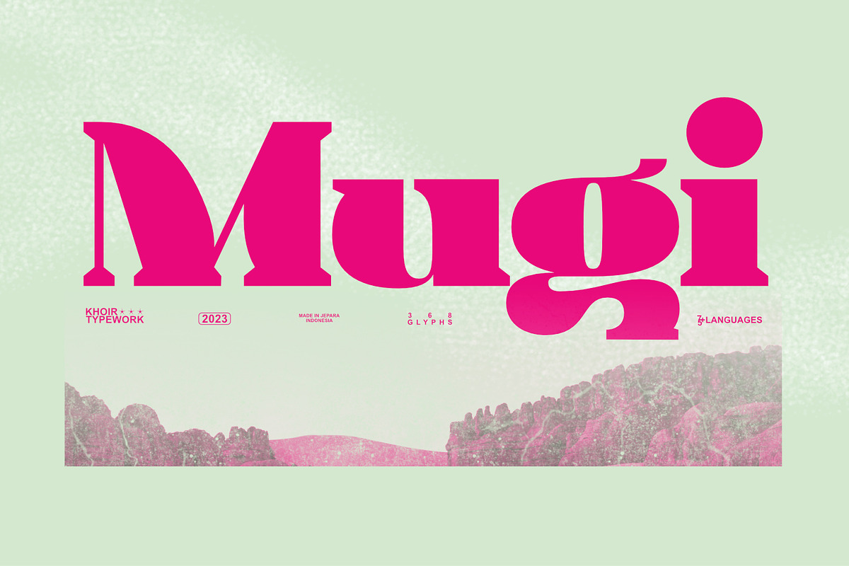 Mugi Serif, a Serif Font by Khoir (Photo 1 of 9)