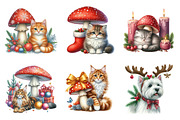 Christmas Kitten Clipart Bundle, an Illustration by SinaCreation (Thumbnail 2 of 7)