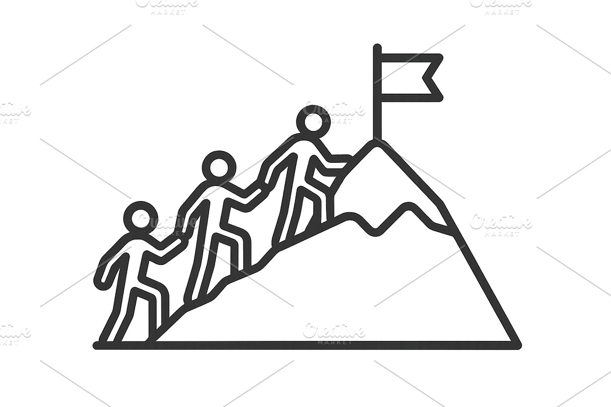 Climbers ascend a mountain to reach, a Sport Illustration by ZinetroN