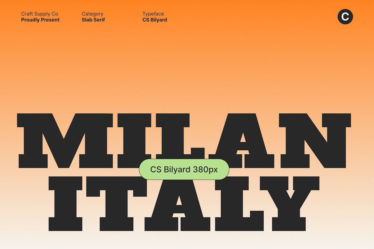 CS Bilyard – Slab Serif Display, a Slab Serif Font by Craft Supply Co. (Photo 3 of 8)