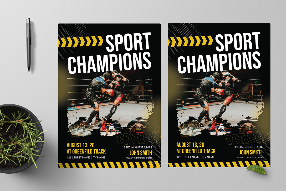 Boxing Sport Championship Flyer, a Flyer Template by Annora Studio (Photo 2 of 5)