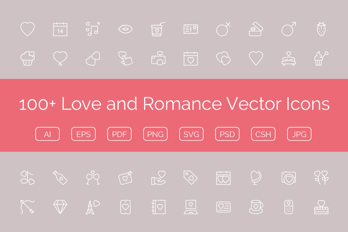 100+ Love and Romance Vector Icons