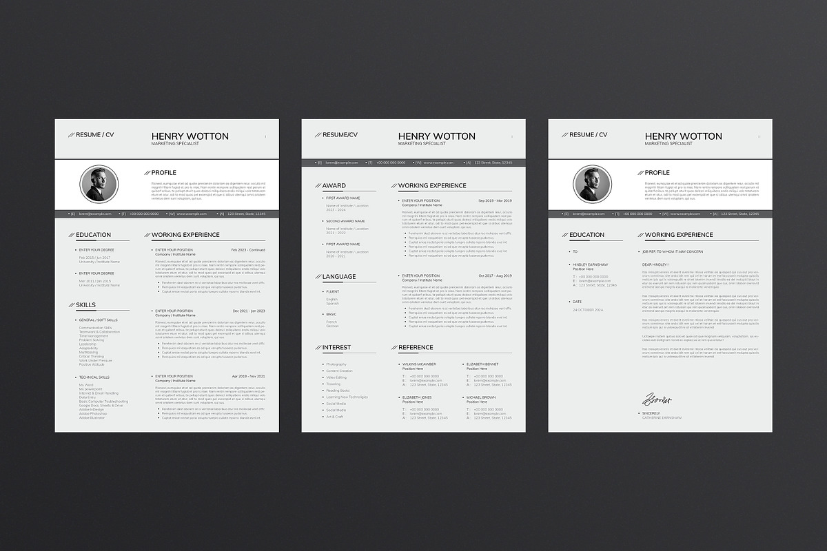 Clean and Simple Resume CV Template, a Resume Template by Studio Temply (Photo 2 of 6)