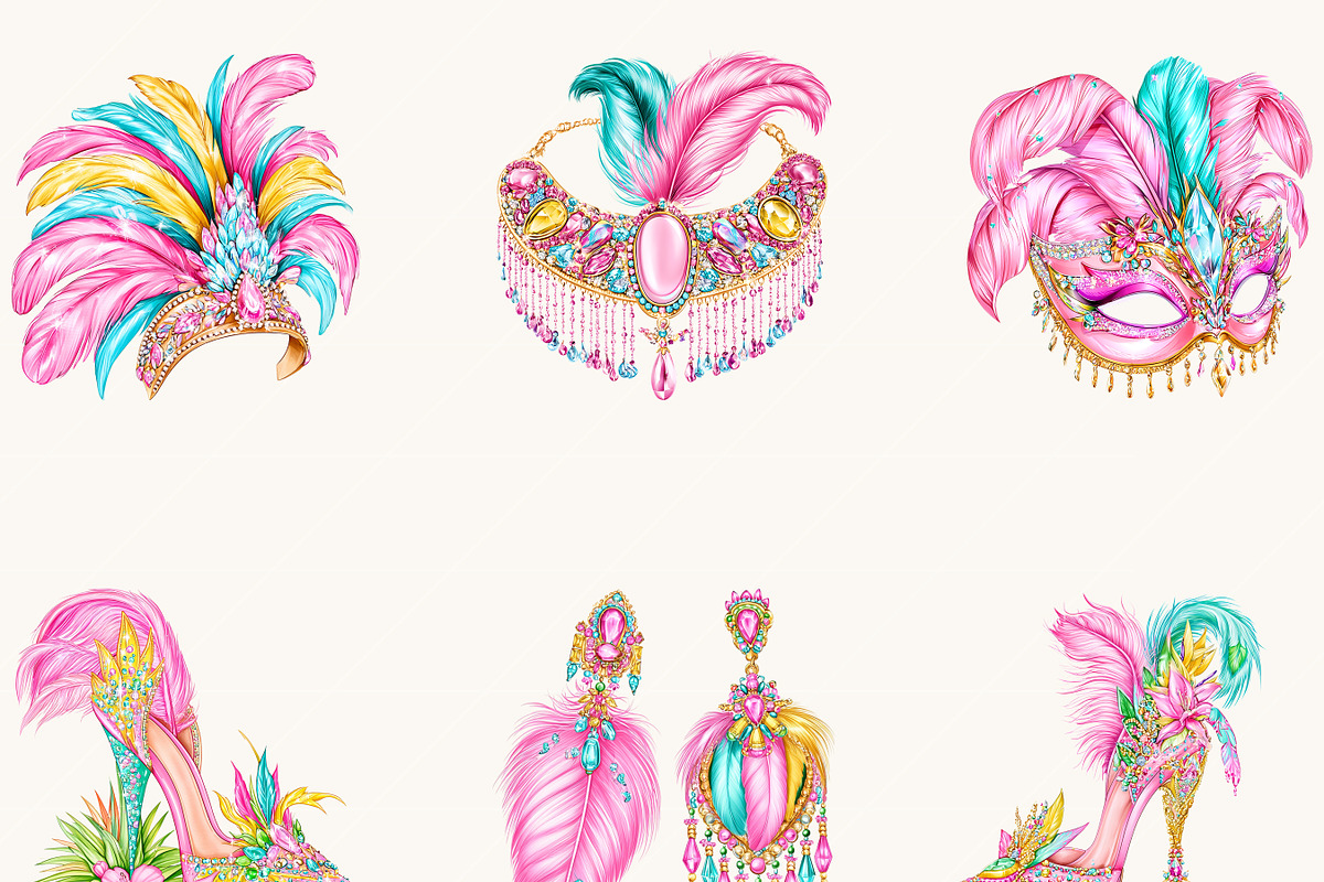 Colorful Carnival Clipart Bundle, a Person Illustration by BusyDaydesign (Photo 6 of 9)
