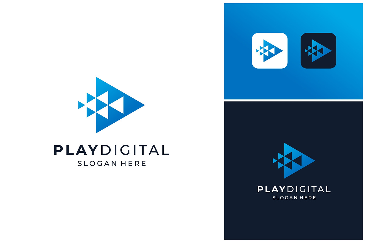 Video Play Button Digital Logo, a Branding & Logo Template by ika trisiana (Photo 2 of 2)