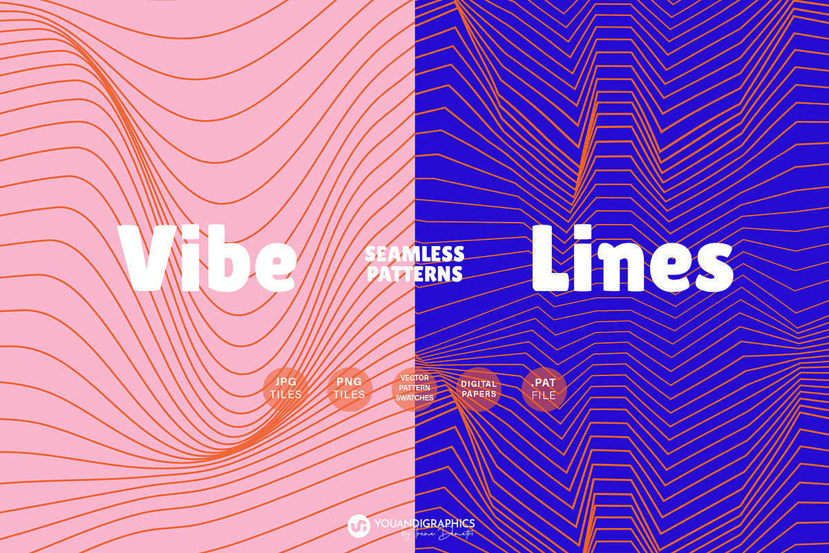 Vibe Lines Seamless Patterns, a Pattern Graphic by Youandigraphics (Photo 1 of 15)