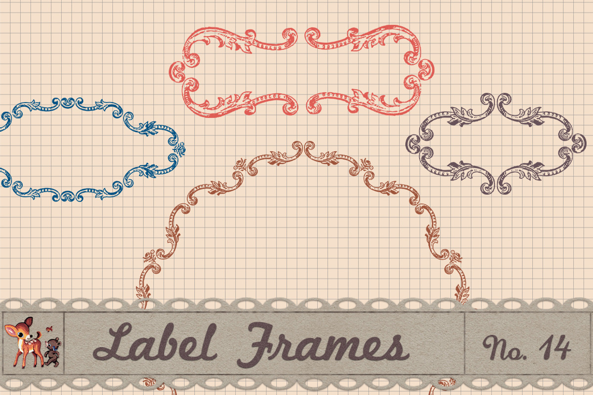 Retro Label Frames Shapes Set No 14, a Shape Add-On by starsunflowerstudio