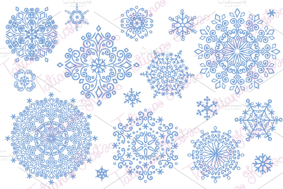 Snowflakes seamless lace borders 01, a Pattern Graphic by Tatianakost49 (Photo 6 of 6)