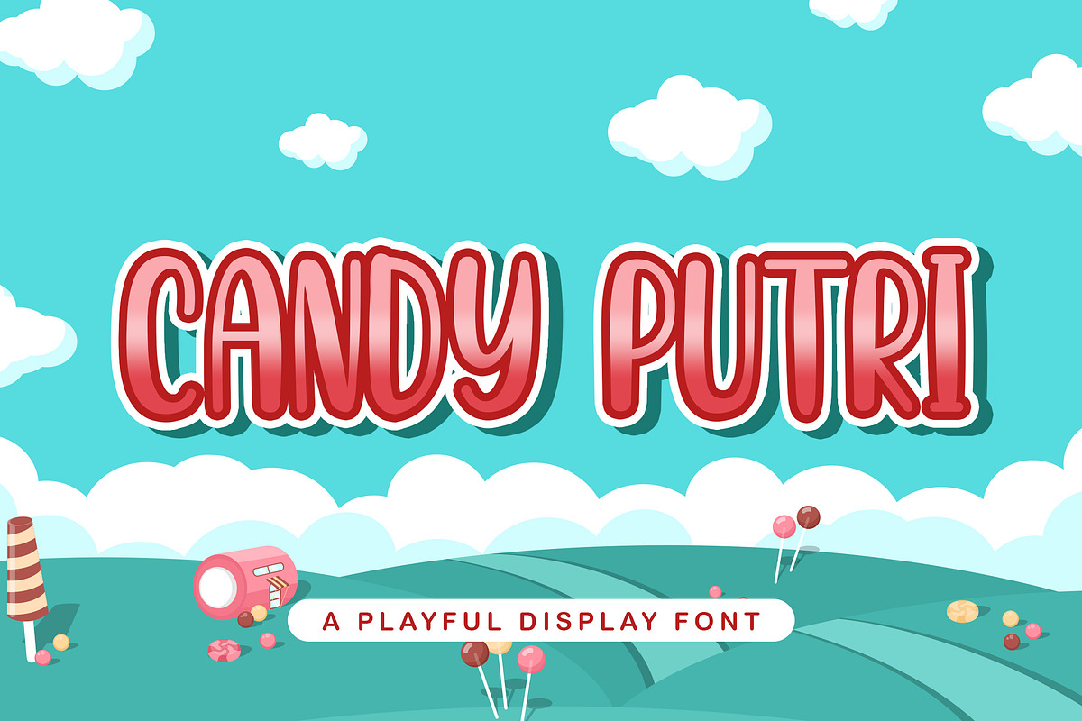 CANDY PUTRI - Playful Display Font, a Sans Serif Font by StringLabs (Photo 1 of 6)