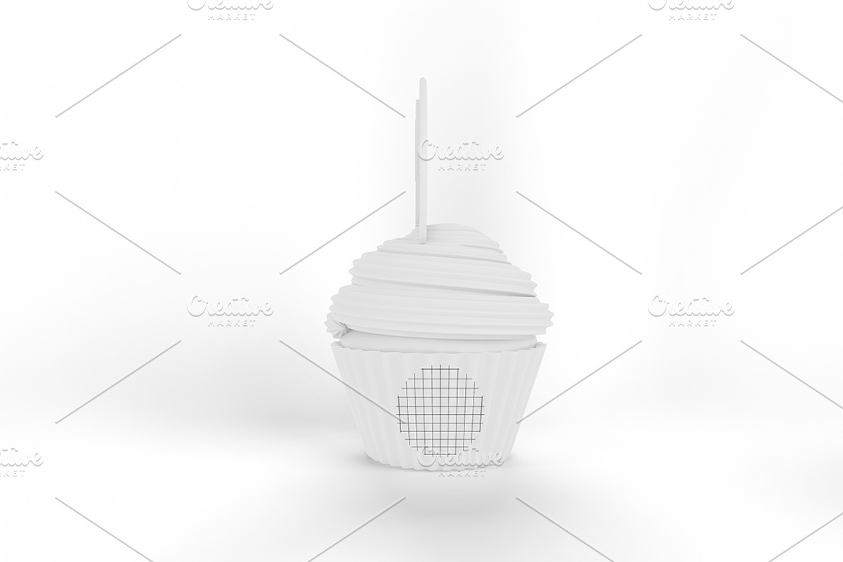 Cartoon I Heart Mom Cupcake Mockup, a Merchandise Mockup by Qaleb Studio (Photo 1 of 2)