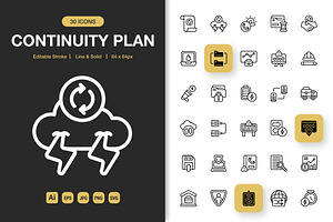 Continuity Plan Icons, an Icon by Spacepixel Creative