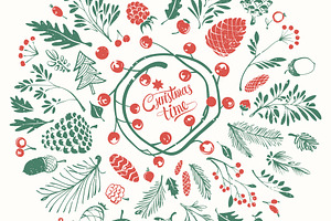 Fine Christmas Hand-drawn Clip-art