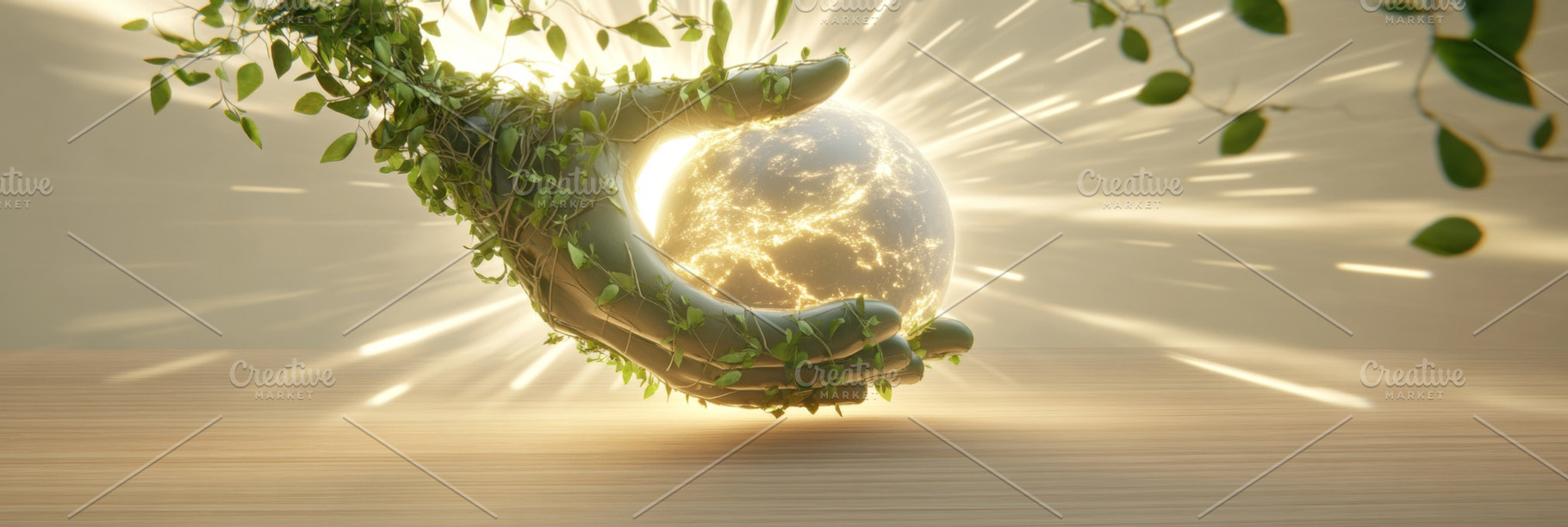 Earth Day concept with glowing earth, a Photo by Dvoevnore photos