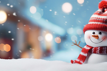 Winter Celebration Blue Snowman Banner, a Holiday Photo by Iconogenic