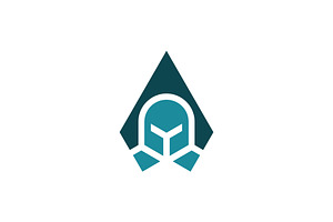 elegant spartan warrior spear logo, a Branding & Logo Template by Rasagama Studio