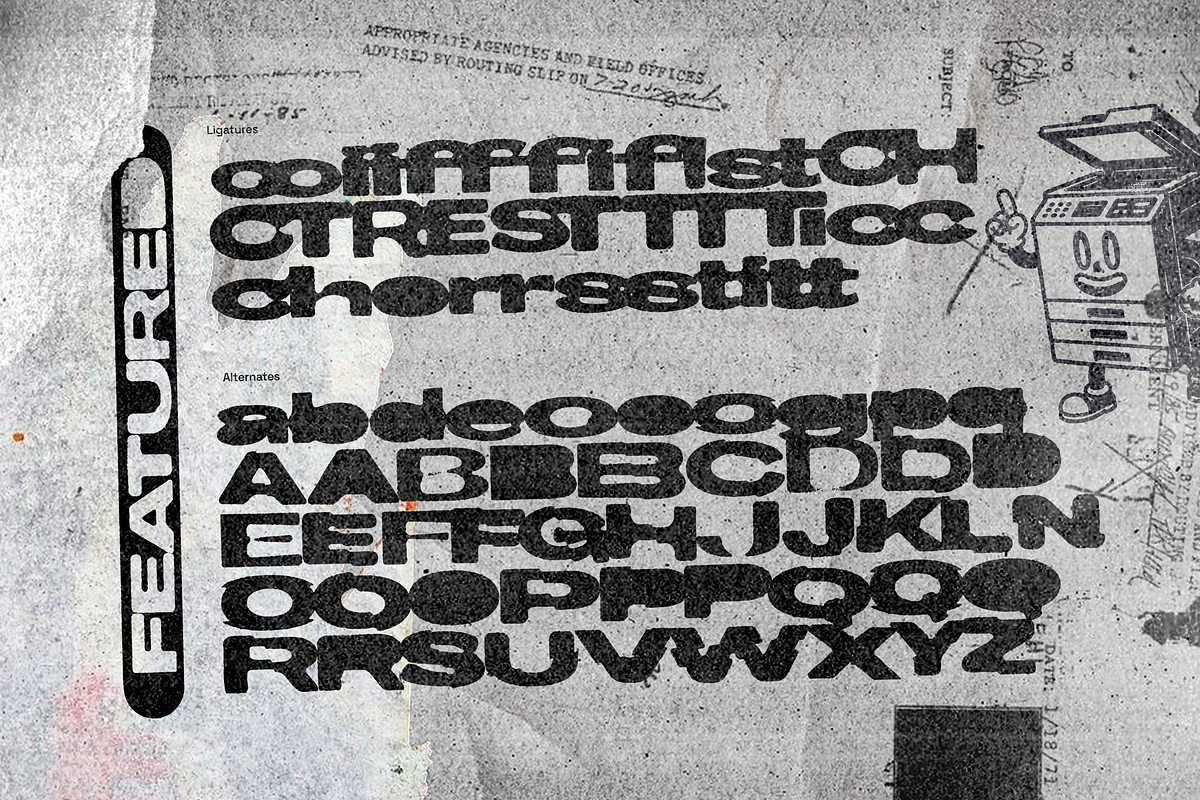 Blockpaper-Photocopy Font, a Sans Serif Font by Fortunes Co (Photo 6 of 9)