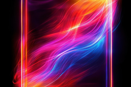 Vibrant Neon Frame Abstract Art Ligh, an Abstract Photo by Pixeness