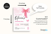 Pink Bow Birthday Invitation Canva, an Invitation Template by Snapybiz (Thumbnail 8 of 10)
