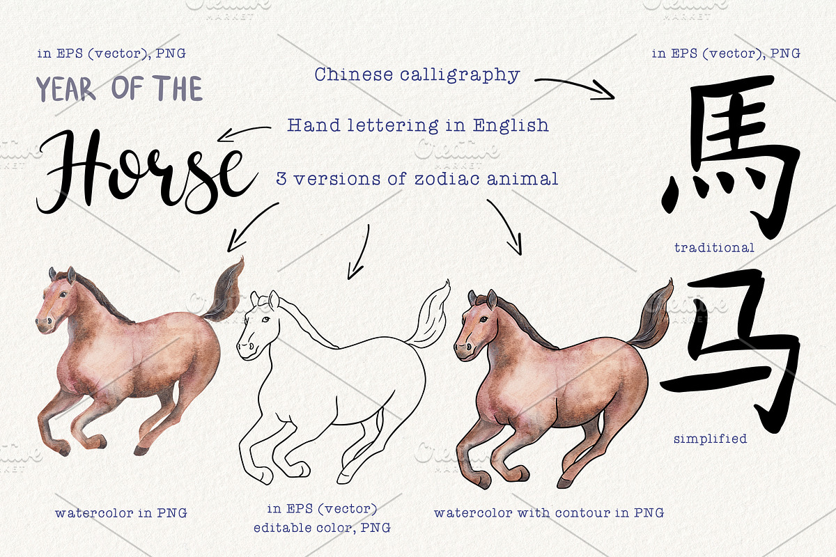 12 Chinese Zodiac Animals set, an Animal Illustration by Alena Solonshchikova (Photo 5 of 13)