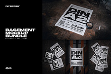 Basement Poster Mockup Bundle by  in Mockups