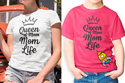 Queen of Mom Life T-Shirt Design SVG, an Object Illustration by Ghagra (Thumbnail 3 of 7)