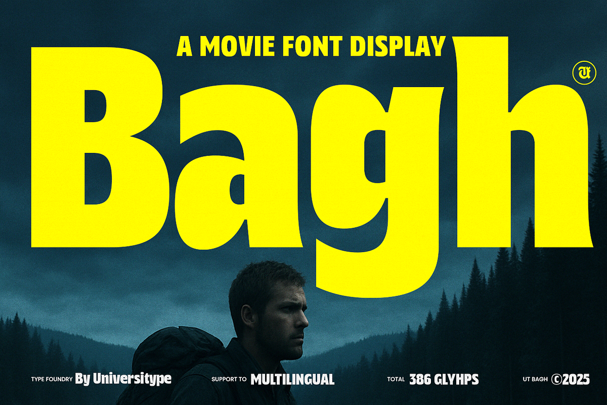 UT Bagh Display - A Movie Font, a Sans Serif Font by Universitype (Photo 1 of 12)
