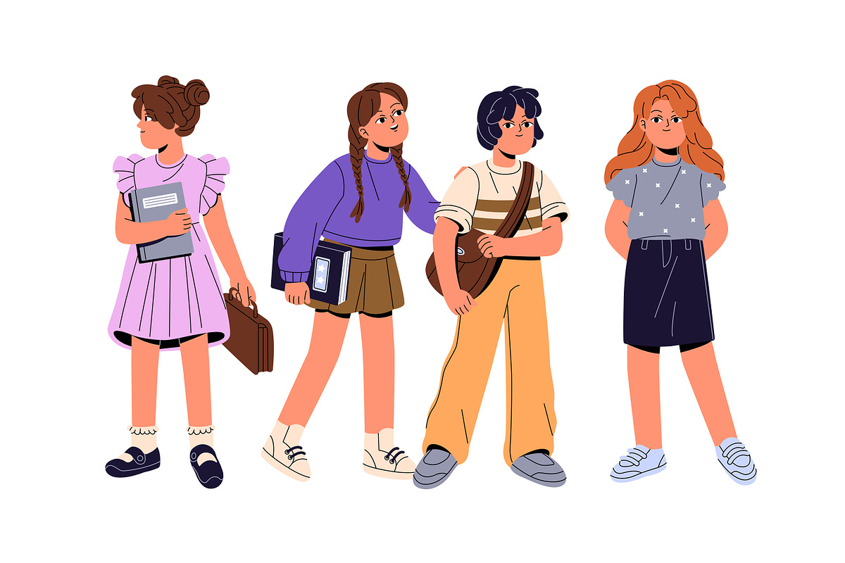 Teacher with kids. Back to school, an Education Illustration by PaperTrident (Photo 5 of 5)